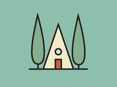 A-Frame architecture boards outdoors structure trees vector