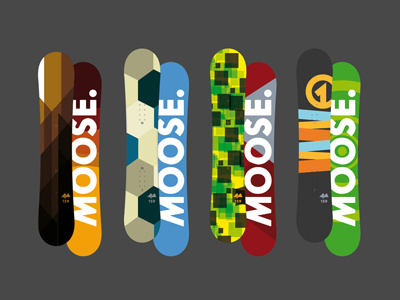 Moose Snowboards boards deck graphics moose shred snowboards