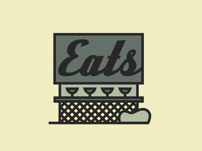 Eats billboard boards colors lines mark roadsidediner rollinghighway shapes vectorfromsketch