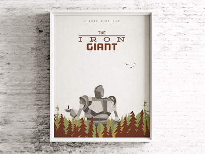The Iron Giant Poster alltimefavorite animation colors fromthefieldnotes movieposter photoshop postervibes shapes sketchtovector type wallconcept