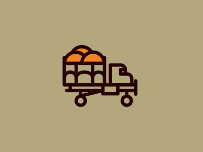 orange truck boards colors fromthefieldnotes lines loadeddown onthefarm orangetruck orchards producehaul shapes sketchtovector
