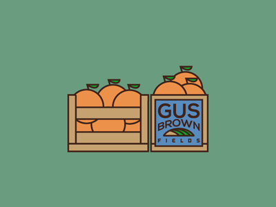 Gus Brown Fields crates freshpick fromthefieldnotes gusbrownfields harvest onthetruck produce readytodeliver sketchtovector type