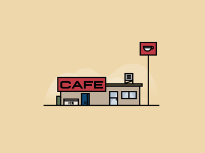 CAFE boards cafe fromthefieldnotes gradients ice openhighway popmachine roadside signage sketchtovector stopandgo travel