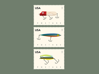 Fishing Lure US Postage Stamps