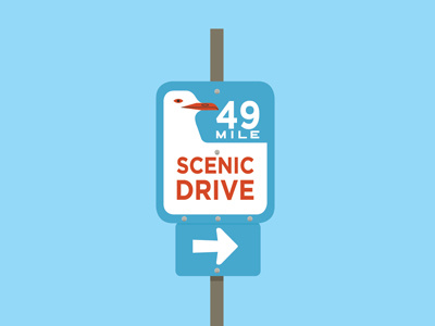 49 Mile Scenic Drive - Sign Study awesomesign california fromthefieldnotes justforfun oneofmyfavorites scenicdrivesign thosecolors tripmemories westcoast