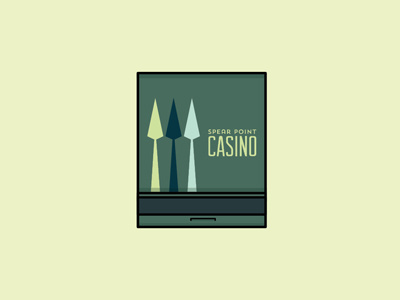 Spear Point Casino Matchbook casino closebeforestriking colors fromthefieldnotes lines matchbook rollthedice shapes smallspaces spearpoint type