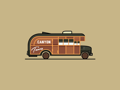 Canyon Tours bus canyontours colors explore fromthefieldnotes lines outdoors shapes sketchtovector tourist travel type