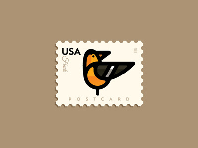 Finch Stamp birds finch fromthefieldnotes gradients inthemail overlays postage postcard series stamp usa