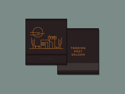 Trading Post Saloon Matchbook closebeforestriking colors fromthefieldnotes gotalight matchbook overlays saddleup shapes tradingpostsaloon type