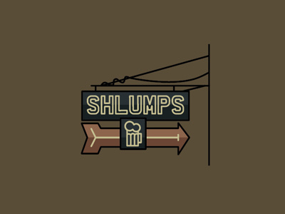 Shlumps Bar Sign bar colors fromthefieldnotes haveadrink intown onthecorner overlays shlumps signage type