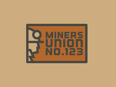 Miners Union No. 123 Patch boards colors downinthemines fromthefieldnotes lines minersunion patch shapes sketchtovector type