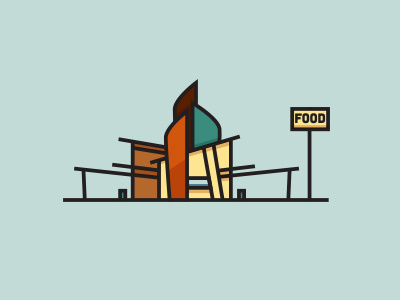 FOOD buildingvectors colors diner drivein eatinthecar food fromthefieldnotes overlays shapes type