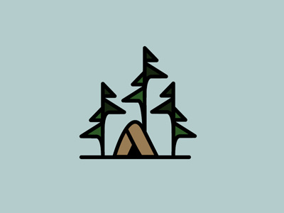 campsite boards campsite colors fromthefieldnotes inthewoods lines outdoors shapes sketchtovector trees