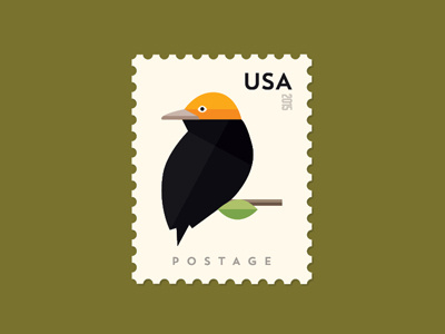 Bird Stamp birdstamp boards colors fromthefieldnotes inthemail overlays postage shapes sketchtovector type usa