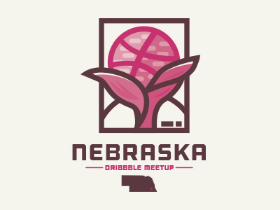 Dribbble Nebraska Meetup alga badge city dribbble event illustration meetup ne nebraska ux vector