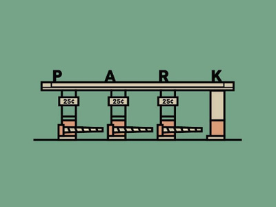 P A R K colors entrance fromthefieldnotes gate lines lot park shapes signage sketchtovector twentyfivecents type