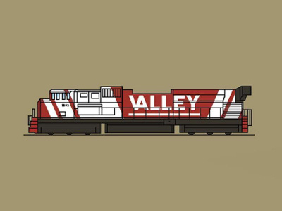 VALLEY Engine colors crosscountry engine fromthefieldnotes lines locamotive ontherails shapes shipping sketchtovector train valleylines