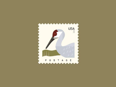 Sandhill Crane Stamp animalvectors colors fromthefieldnotes ontheenvelope postage sandhillcrane shapes stamp type usa