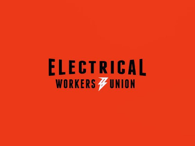 Electrical Workers Union badge boards colors electricalworkersunion fromthefieldnotes lines power shapes sketchtovector type