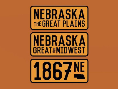 N E B R A S K A eighteensixtyseven greatmidwest highthreadcount inthemiddle nebraska patches product state thegoodlife thegreatplains thisplace