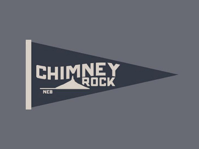 Chimney Rock Pennant chimneyrock historicsite inthemiddle landmark midwest morrillcounty nebraska oregontrail pennant pioneers souvenirs thisplace