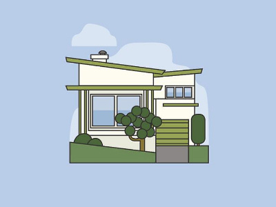 Mid-Century Modern House boards classic colors fromthefieldnotes house lines midcenturymodern shapes sketchtovector