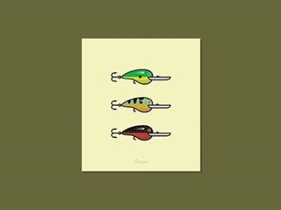 Lures colors fishinglures fromthefieldnotes lines onthepond outdoors overlays shapes sketchtovector type wallart