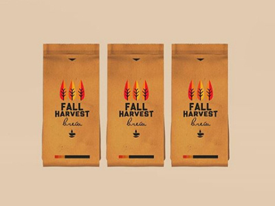 Fall Harvest Brew - Coffee Co. branddev coffee fallcolors fallharvestbrew fallvibes fromthefieldnotes ontheshelf overlays packagingdesign photomockup
