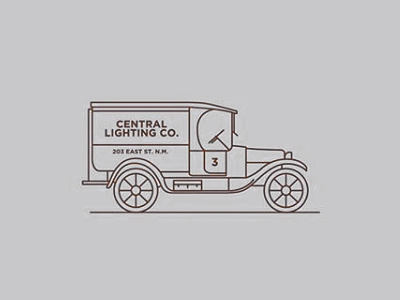 Central Lighting Co. backintheday centrallightingco classic colors fromthefieldnotes lines oldschool shapes sketchtovector type worktruck