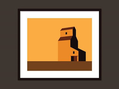Grain Elevator - Midwest agriculture crops downhome elevator farming framed midwest onthewall outinthefields print structurevectors