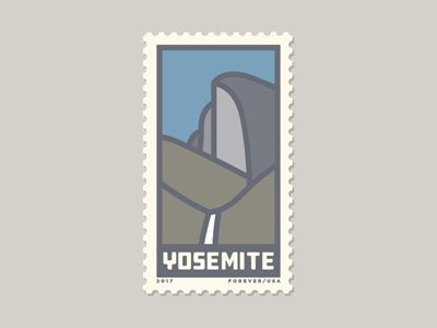 Yosemite Stamp - US National Park Series