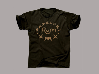 Ramblers Rum - T-shirt - Dark Waters behindthebar branddev darkwaters ontheshelf productdesign ramblersrum rr rum