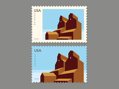 Grain Elevators - Stamp Series - Small Town USA #1