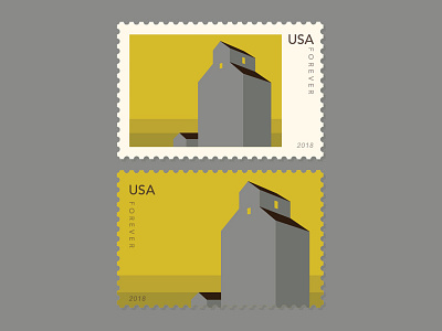 Grain Elevators - Stamp Series - Small Town USA #2