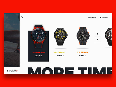 Swatch - More time app clean design flat mobile responsive ui ux web website