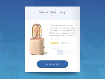 Product Card - Maple Desk Lamp card product card shopping cart ui