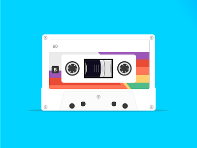 Cassette Tape cassette flat icon illustration retro
