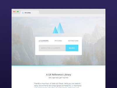 UX Library - Search flat landing page search ui