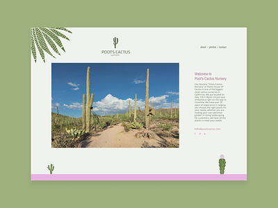 Redesign Poots Cactus Nursery website branding cactus cactuses desert design flat homepage identity branding identity design illustration interaction design logo logos minimal ui vector web web design webdesign website