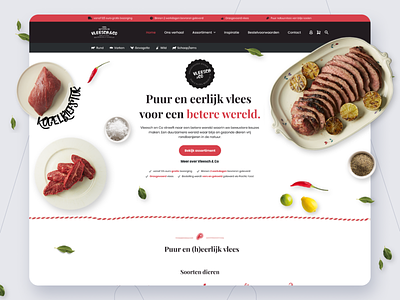Vleesch & Co Homepage design agency design make it max makeitmax meat meat shop ui ui design user interface ux ux design visual design web design webdesign webshop website website design