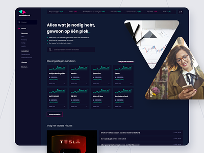 Aandelen.nl website redesign agency crypto cryptocurrency design make it max stock stock market ui ui design ux design visual design