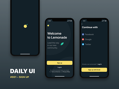 UI Daily, #001 – Sign up app design flat ui ux