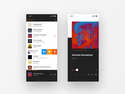 UI Daily, #009 – Music Player app design flat typography ui ux