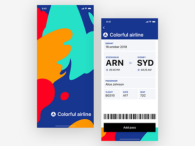 UI Daily, #024 – Boarding pass app board design pass ticket ui ux