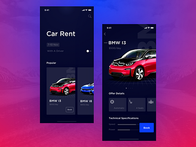 UI Daily, #034 – Car Interface app car design rent ui uidaily ux