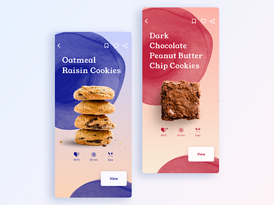 UI Daily, #040 – Recipe app cookies design illustration typography ui uidaily