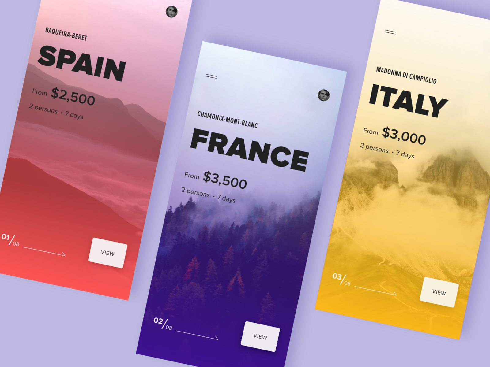 UI Daily, #045 – Info Card by Elena Perminova on Dribbble