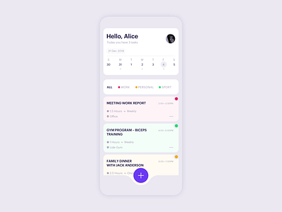 UI Daily, #071 – Schedule app dailyui design schedule todo ui uidaily ux