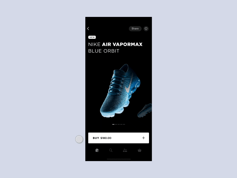 UI Daily, #081 – Status Update app dailyui design ecommerce nike snickers status update ui uidaily ux