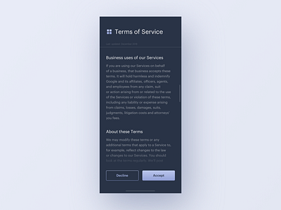 UI Daily, #089 – Terms of Service